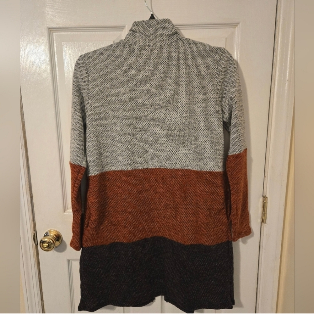 Women's Colorblock Open Front Cardigan - Picture 4 of 6